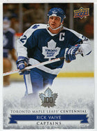 Rick Vaive - Captains (NHL Hockey Card) 2017-18 Upper Deck Toronto Maple Leafs Centennial # 106 Mint