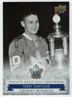 Terry Sawchuk - Trophy Winners (NHL Hockey Card) 2017-18 Upper Deck Toronto Maple Leafs Centennial # 118 Mint