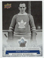 King Clancy - Retired Numbers (NHL Hockey Card) 2017-18 Upper Deck Toronto Maple Leafs Centennial # 127 Mint