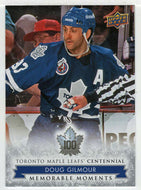 Doug Gilmour - Memorable Moments (NHL Hockey Card) 2017-18 Upper Deck Toronto Maple Leafs Centennial # 191 Mint