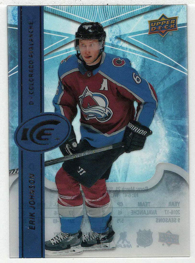 Erik Johnson - Colorado Avalanche (NHL Hockey Card) 2017-18 Upper Deck Ice # 54 Mint