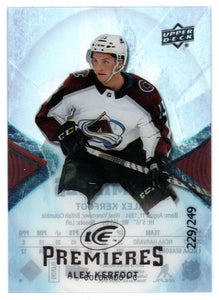 Alex Kerfoot 229/249 RC - Colorado Avalanche (NHL Hockey Card) 2017-18 Upper Deck Ice # 177 Mint