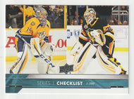 Checklist # 1 - Pekka Rinne - Matt Murray (NHL Hockey Card) 2017-18 Upper Deck # 199 Mint