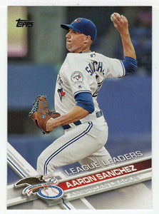 Aaron Sanchez - Toronto Blue Jays - League Leaders (MLB Baseball Card) 2017 Topps # 82 Mint