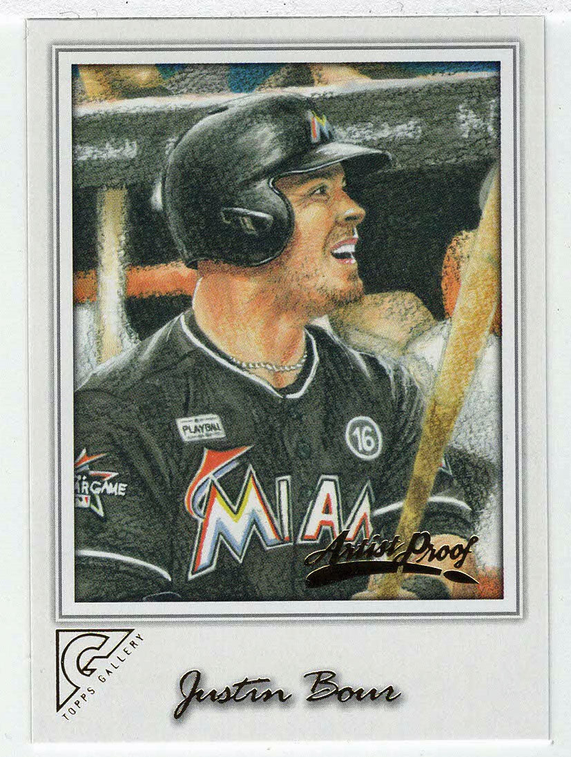 Justin Bour - Miami Marlins - Artist Proof (MLB Baseball Card) 2017 Topps Gallery # 30 Mint