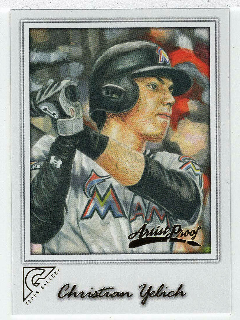 Christian Yelich - Miami Marlins - Artist Proof (MLB Baseball Card) 2017 Topps Gallery # 121 Mint
