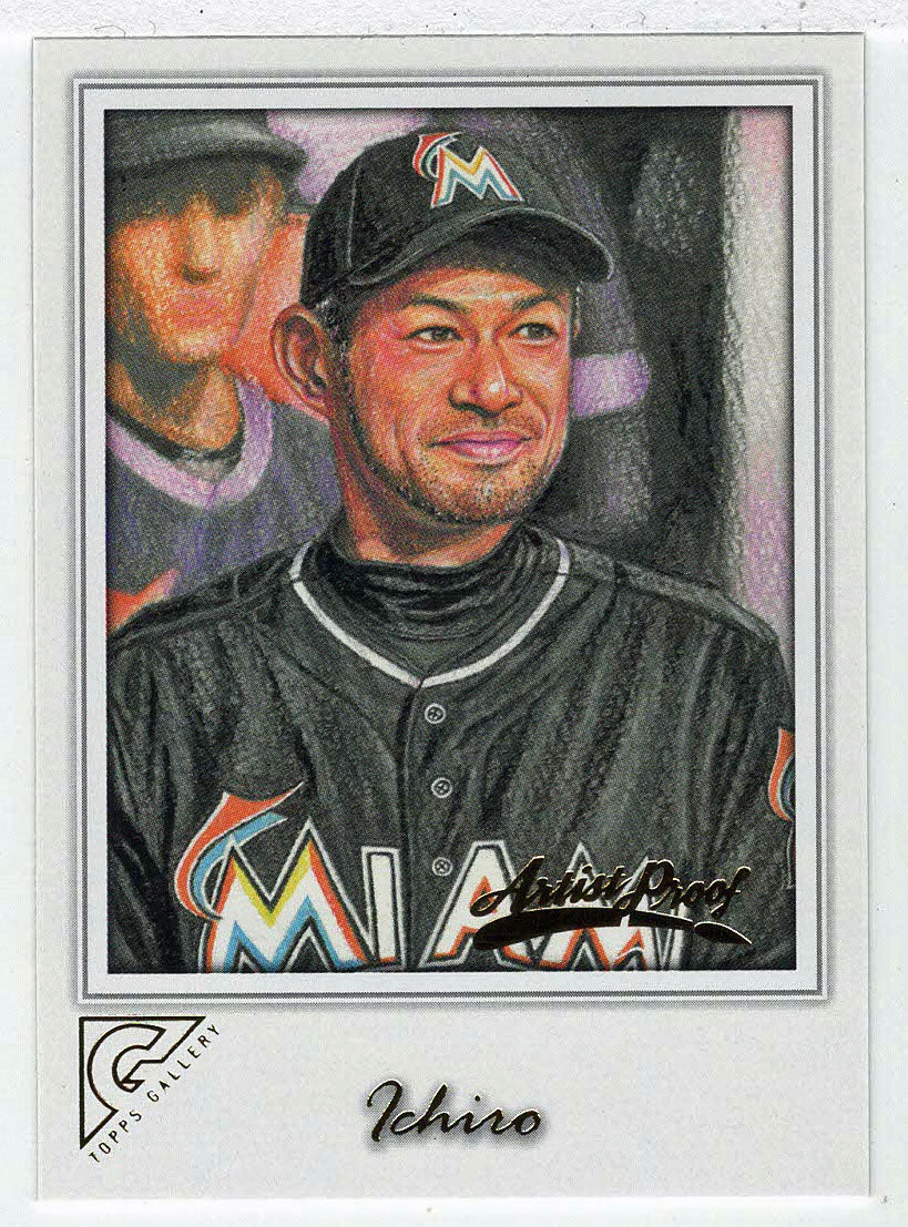 Ichiro Suzuki - Miami Marlins - Artist Proof (MLB Baseball Card) 2017 Topps Gallery # 137 Mint