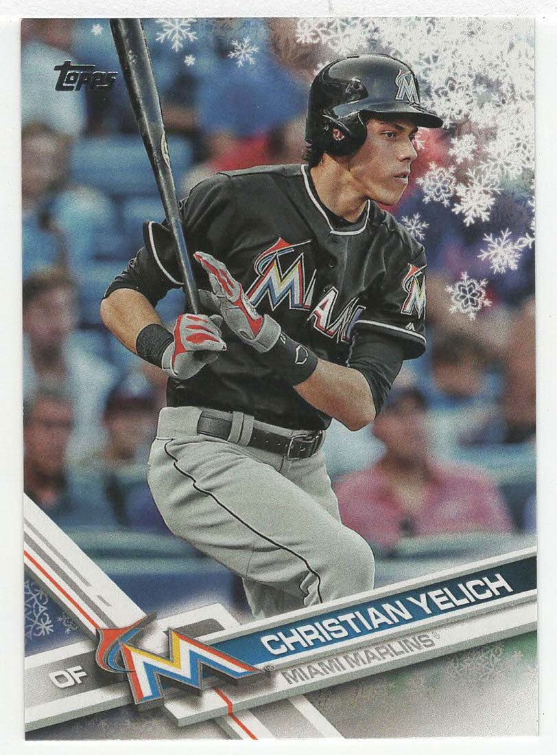Christian Yelich - Miami Marlins (MLB Baseball Card) 2017 Topps Walmart Holiday Snowflake # 22 Mint