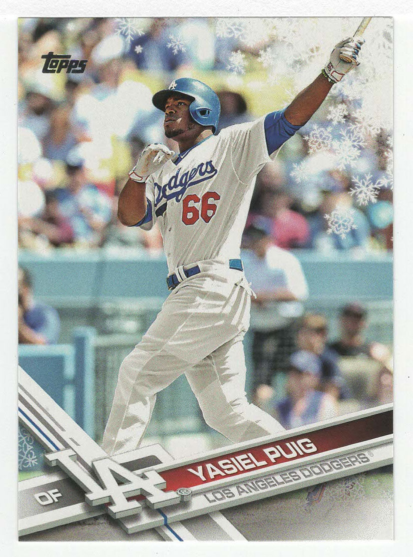 Yasiel Puig - Los Angeles Dodgers (MLB Baseball Card) 2017 Topps Walmart Holiday Snowflake # 48 Mint