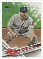 Sam Travis RC - Boston Red Sox (MLB Baseball Card) 2017 Topps Walmart Holiday Snowflake # 83 Mint