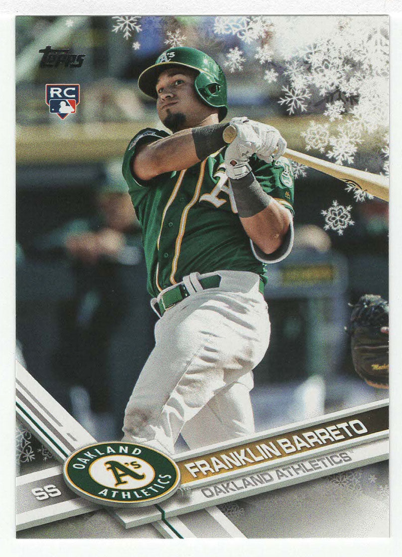 Franklin Barreto RC - Oakland Athletics (MLB Baseball Card) 2017 Topps Walmart Holiday Snowflake # 167 Mint