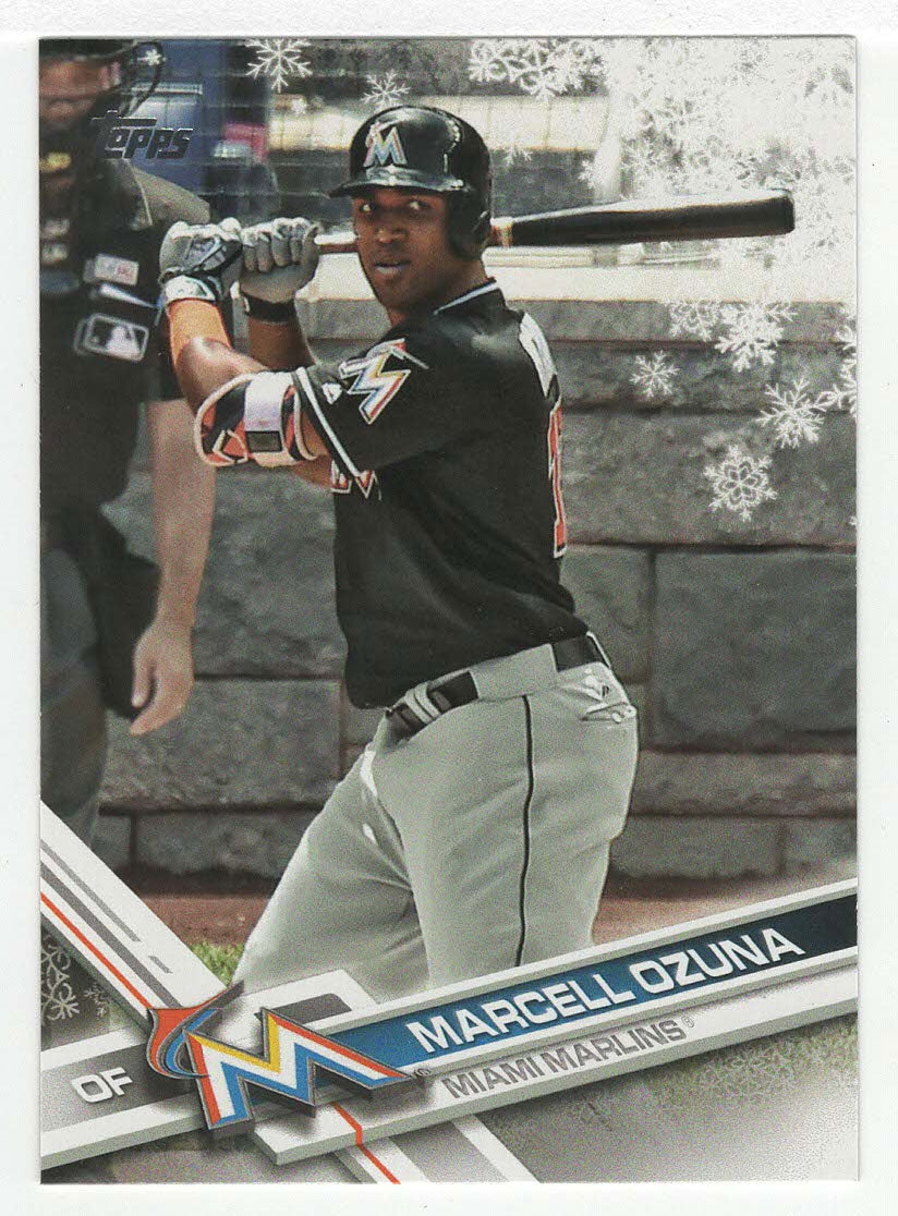 Marcell Ozuna - Miami Marlins (MLB Baseball Card) 2017 Topps Walmart Holiday Snowflake # 182 Mint