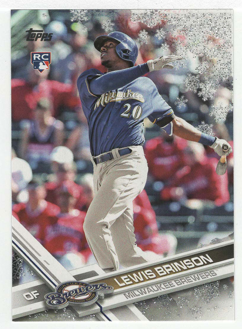 Lewis Brinson - Milwaukee Brewers - Metallic (MLB Baseball Card) 2017 Topps Walmart Holiday Snowflake # 82 Mint