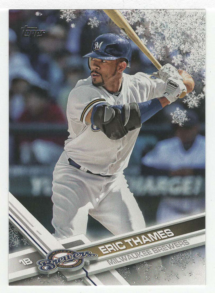Eric Thames - Milwaukee Brewers - Metallic (MLB Baseball Card) 2017 Topps Walmart Holiday Snowflake # 119 Mint