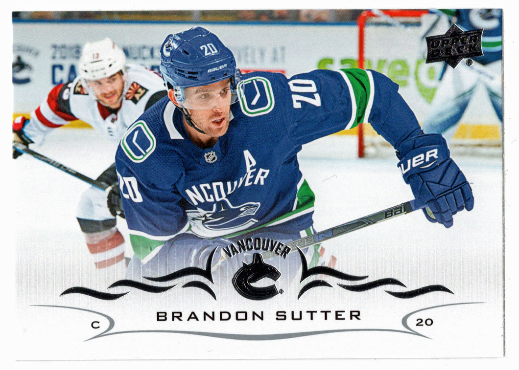 Brandon Sutter - Vancouver Canucks (NHL Hockey Card) 2018-19 Upper Deck # 423 Mint