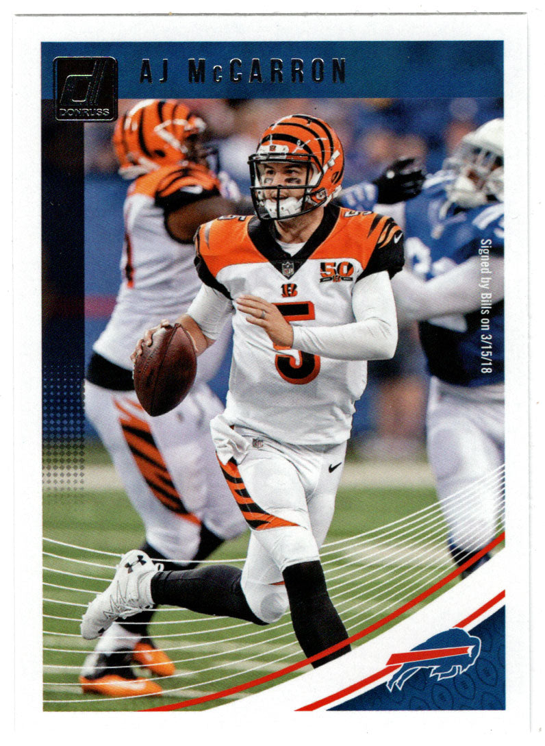 A.J. McCarron - Buffalo Bills (NFL Football Card) 2018 Donruss # 36 Mint