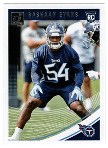 Rashaan Evans RC - Tennessee Titans (NFL Football Card) 2018 Donruss # 361 Mint