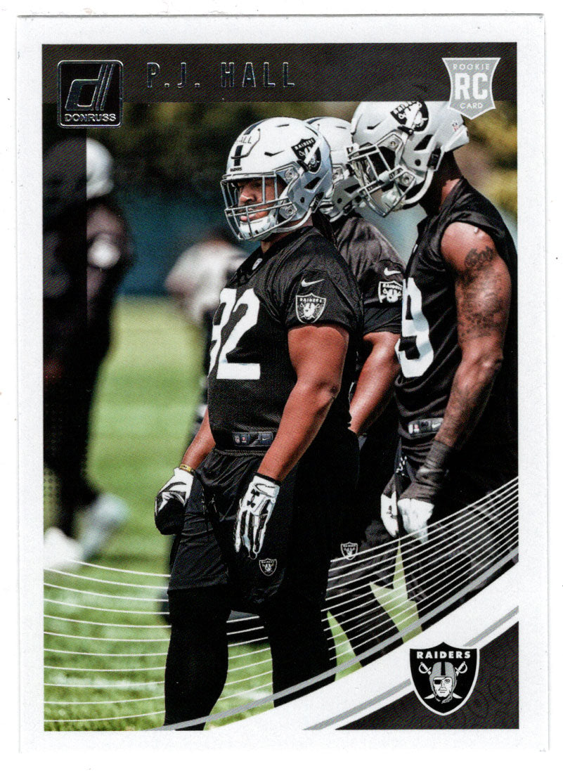 P.J. Hall RC - Oakland Raiders (NFL Football Card) 2018 Donruss # 375 Mint