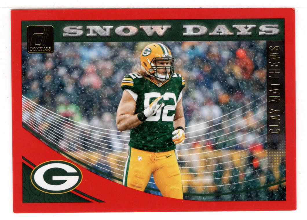 Clay Matthews - Green Bay Packers - Snow Days - Red (NFL Football Card) 2018 Donruss # SD-15 Mint