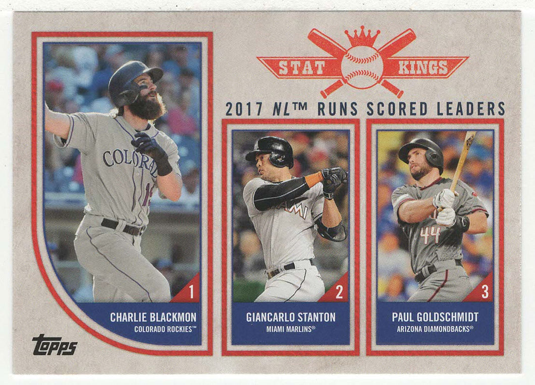 Paul Goldschmidt - Giancarlo Stanton - Charlie Blackmon - Stat Kings (MLB Baseball Card) 2018 Topps Big League # 303 Mint