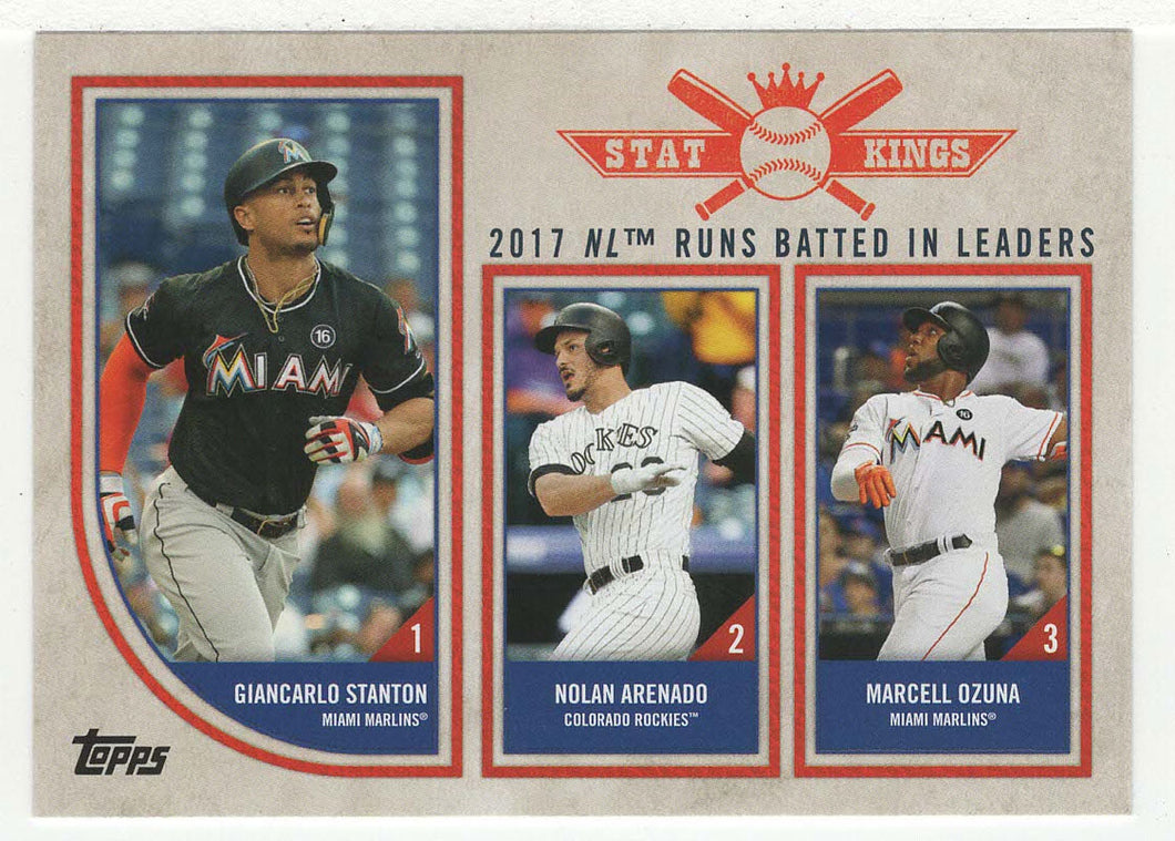 Nolan Arenado - Marcell Ozuna - Giancarlo Stanton - Stat Kings (MLB Baseball Card) 2018 Topps Big League # 309 Mint