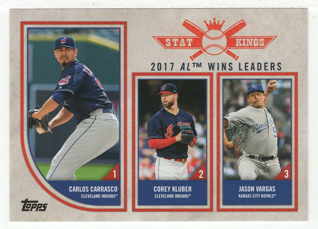 Jason Vargas - Corey Kluber - Carlos Carrasco - Stat Kings (MLB Baseball Card) 2018 Topps Big League # 322 Mint