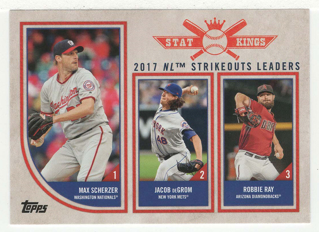 Robbie Ray - Max Scherzer - Jacob deGrom - Stat Kings (MLB Baseball Card) 2018 Topps Big League # 323 Mint