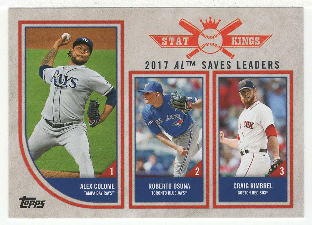 Craig Kimbrel - Roberto Osuna - Alex Colome - Stat Kings (MLB Baseball Card) 2018 Topps Big League # 326 Mint
