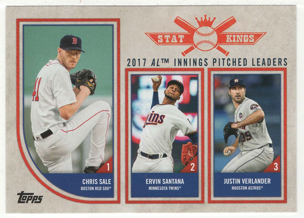 Justin Verlander - Ervin Santana - Chris Sale - Stat Kings (MLB Baseball Card) 2018 Topps Big League # 328 Mint