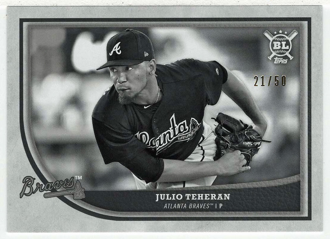 Julio Teheran 21/50 - Atlanta Braves - Black & White (MLB Baseball Card) 2018 Topps Big League # 119 Mint