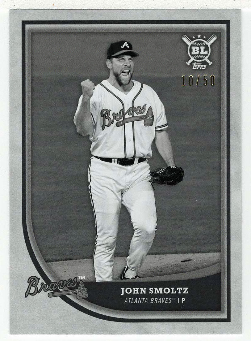 John Smoltz 10/50 - Atlanta Braves - Black & White (MLB Baseball Card) 2018 Topps Big League # 335 Mint