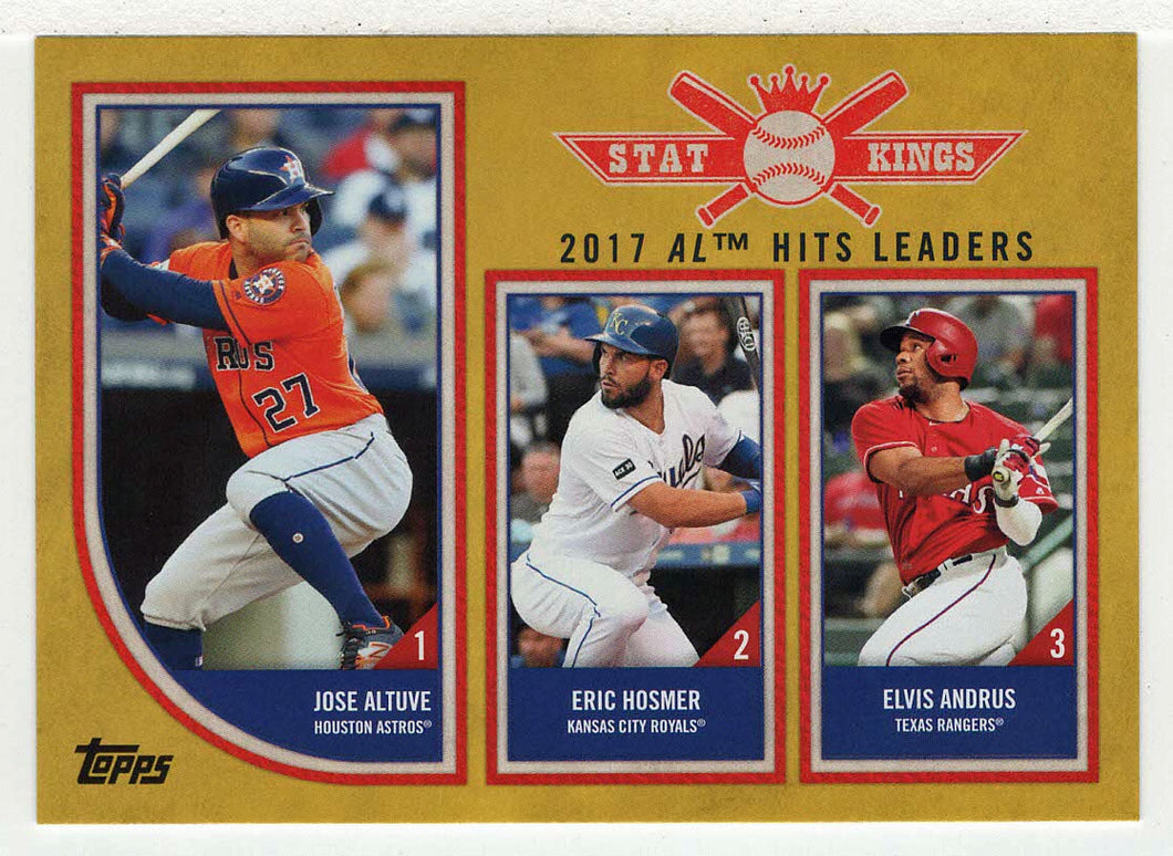 Jose Altuve - Elvis Andrus - Eric Hosmer - Stat Kings - Gold (MLB Baseball Card) 2018 Topps Big League # 306 Mint