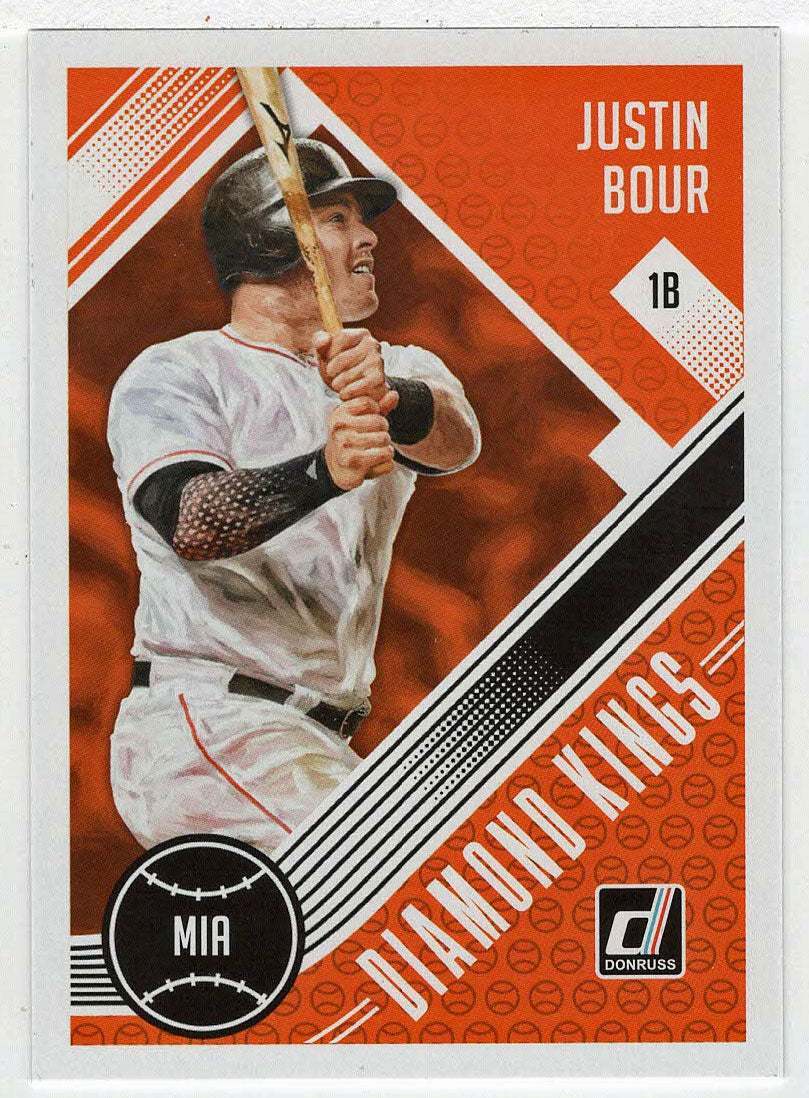 Justin Bour - Miami Marlins - Diamond Kings (MLB Baseball Card) 2018 Donruss # 15 Mint