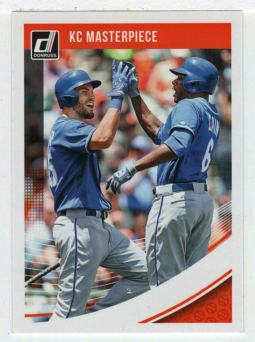 Eric Hosmer - Lorenzo Cain - Kansas City Masterpiece (MLB Baseball Card) 2018 Donruss # 205 Mint