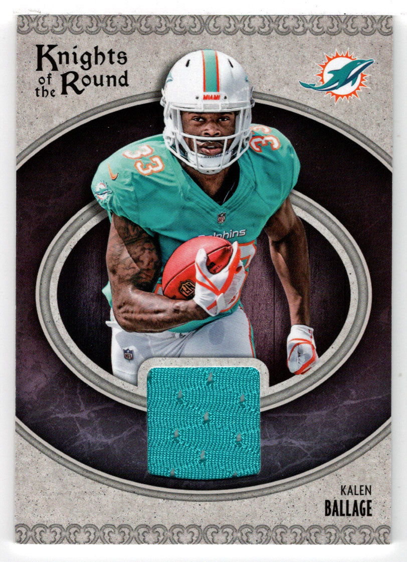 Kalen Ballage - Miami Dolphins - Knights of the Round Rookie Memorabilia - Jersey (NFL Football Card) 2018 Panini # KR-KB Mint