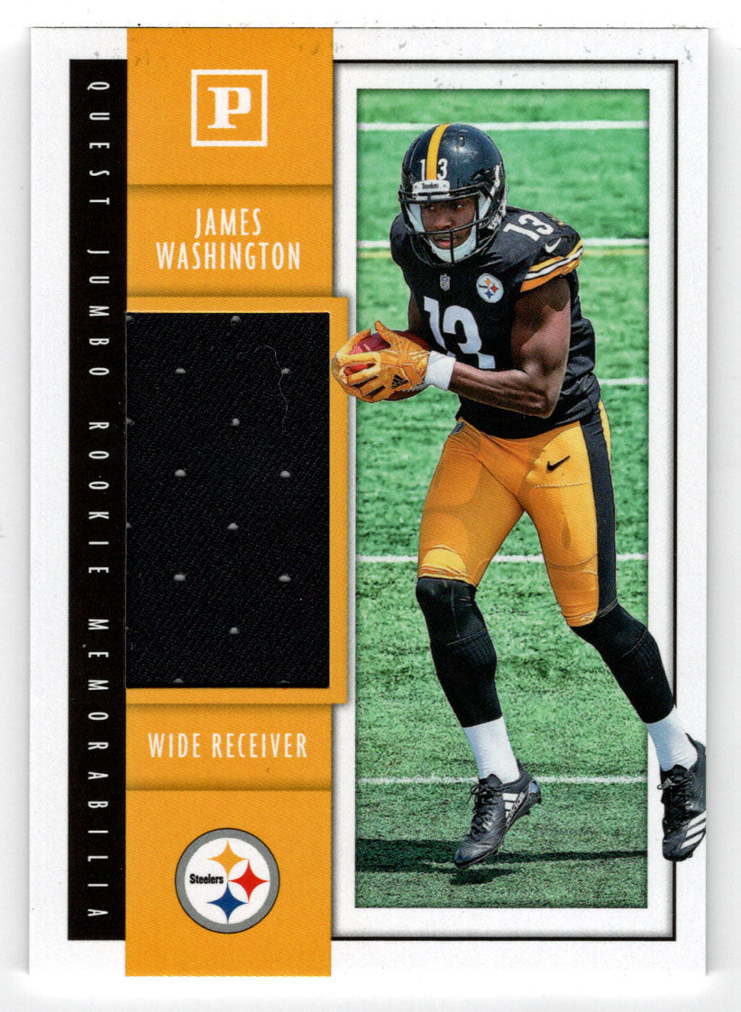 James Washington - Pittsburgh Steelers - Quest Jumbo Rookie Memorabilia Jersey (NFL Football Card) 2018 Panini # QJ-JW Mint