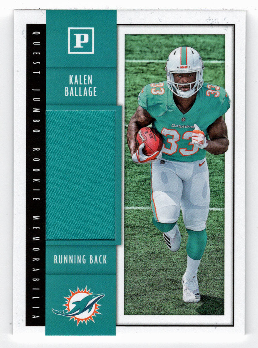Kalen Ballage - Miami Dolphins - Quest Jumbo Rookie Memorabilia Jersey (NFL Football Card) 2018 Panini # QJ-KB Mint