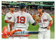 Mookie Betts - Jackie Bradley Jr. - Andrew Benintendi - Boston Red Sox - Boston B-Boys (MLB Baseball Card) 2018 Topps # 211 Mint