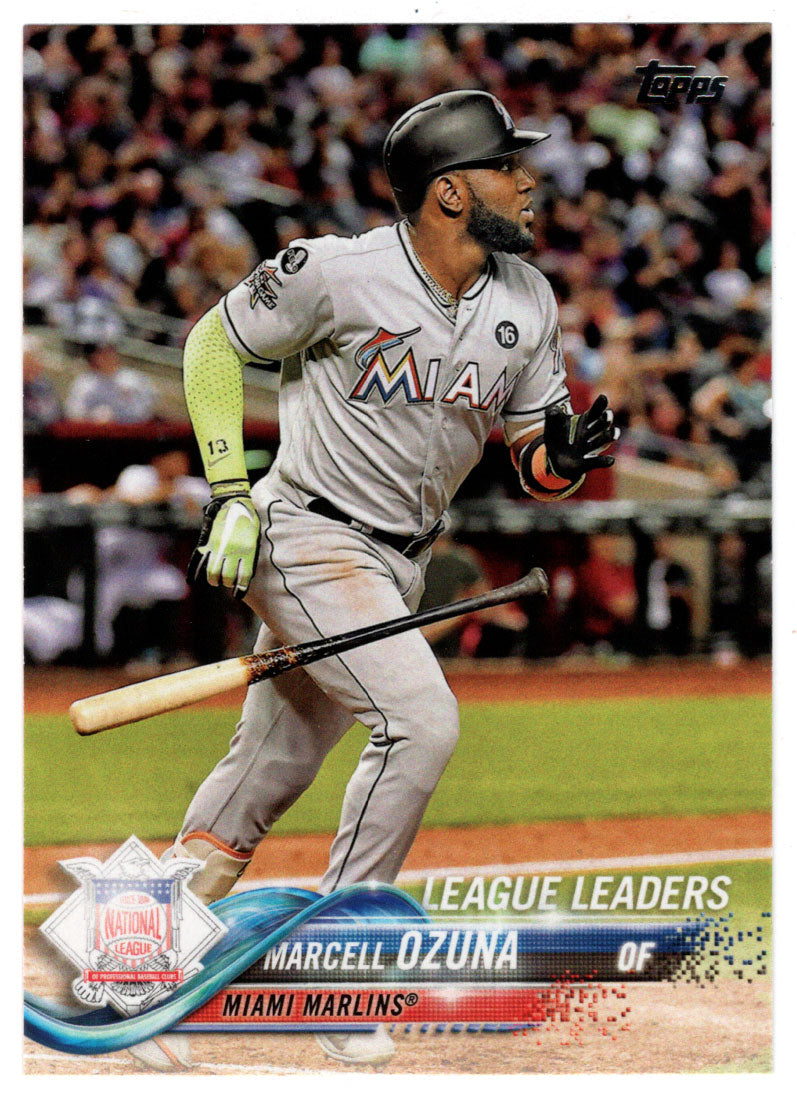 Marcell Ozuna - Miami Marlins - League Leaders (MLB Baseball Card) 2018 Topps # 291 Mint