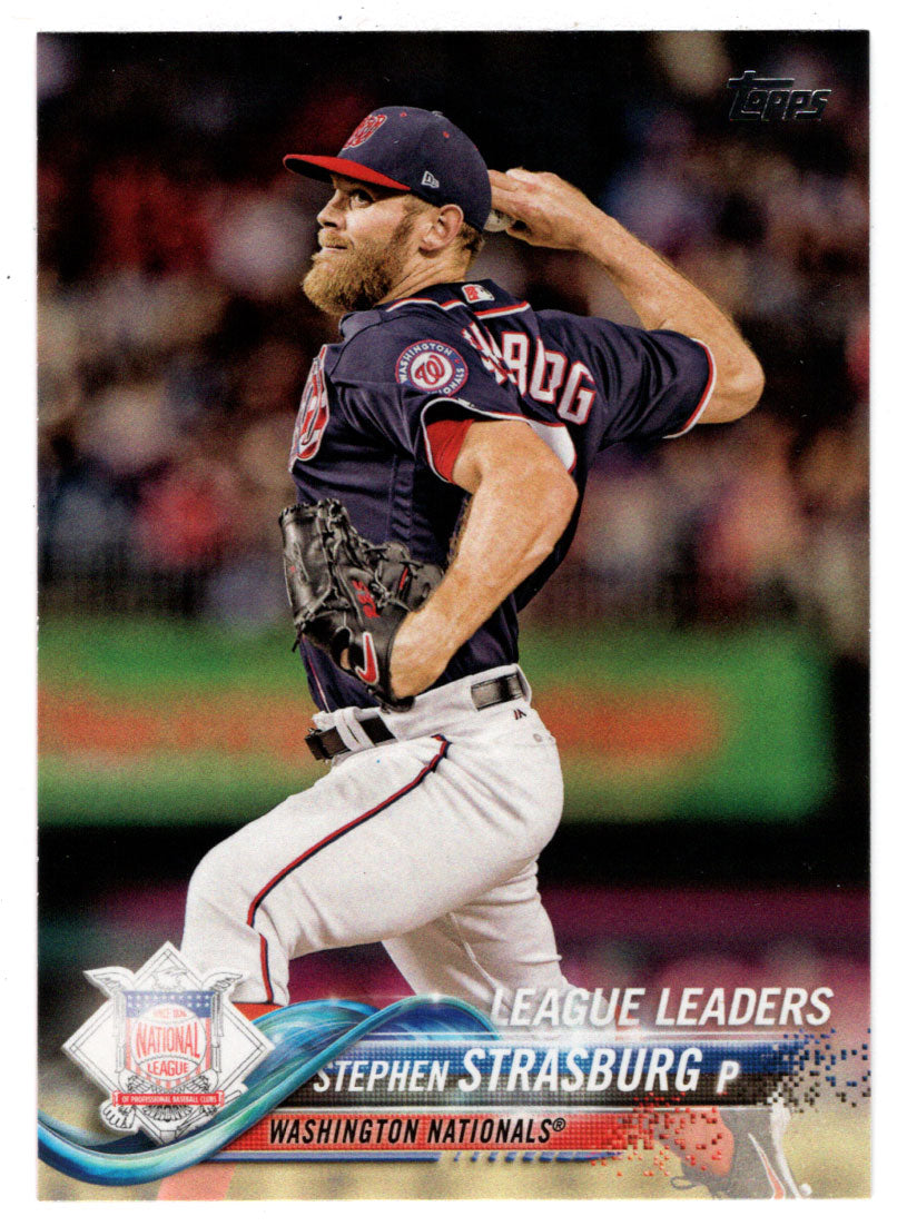 Stephen Strasburg - Washington Nationals - League Leaders (MLB Baseball Card) 2018 Topps # 335 Mint