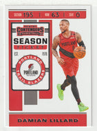 Damian Lillard - Portland Trail Blazers (NBA Basketball Card) 2019-20 Panini Contenders # 20 Mint