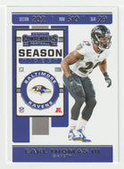 Earl Thomas III - Baltimore Ravens (NFL Football Card) 2019 Panini Contenders # 16 Mint