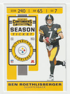 Ben Roethlisberger - Pittsburgh Steelers (NFL Football Card) 2019 Panini Contenders # 21 Mint