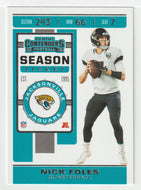 Nick Foles - Jacksonville Jaguars (NFL Football Card) 2019 Panini Contenders # 36 Mint