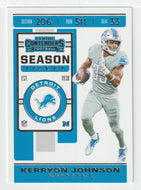 Kerryon Johnson - Detroit Lions (NFL Football Card) 2019 Panini Contenders # 73 Mint