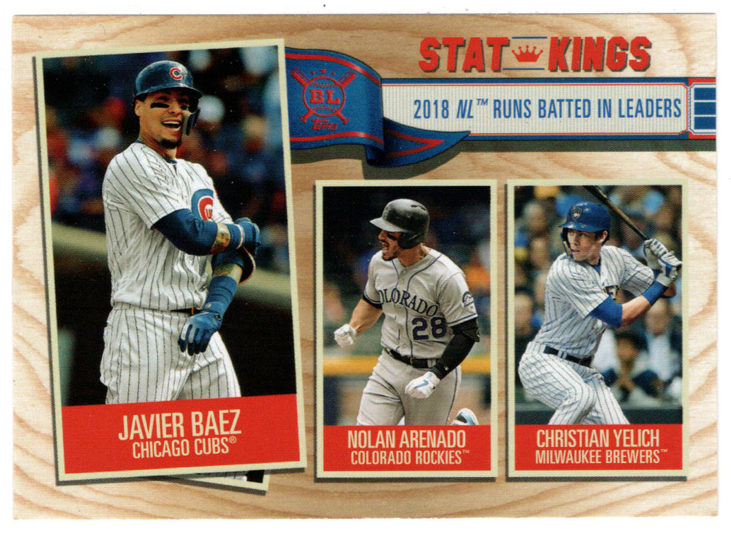 Nolan Arenado - Christian Yelich - Javier Baez - Stat-Kings (MLB Baseball Card) 2019 Topps Big League # 352 Mint