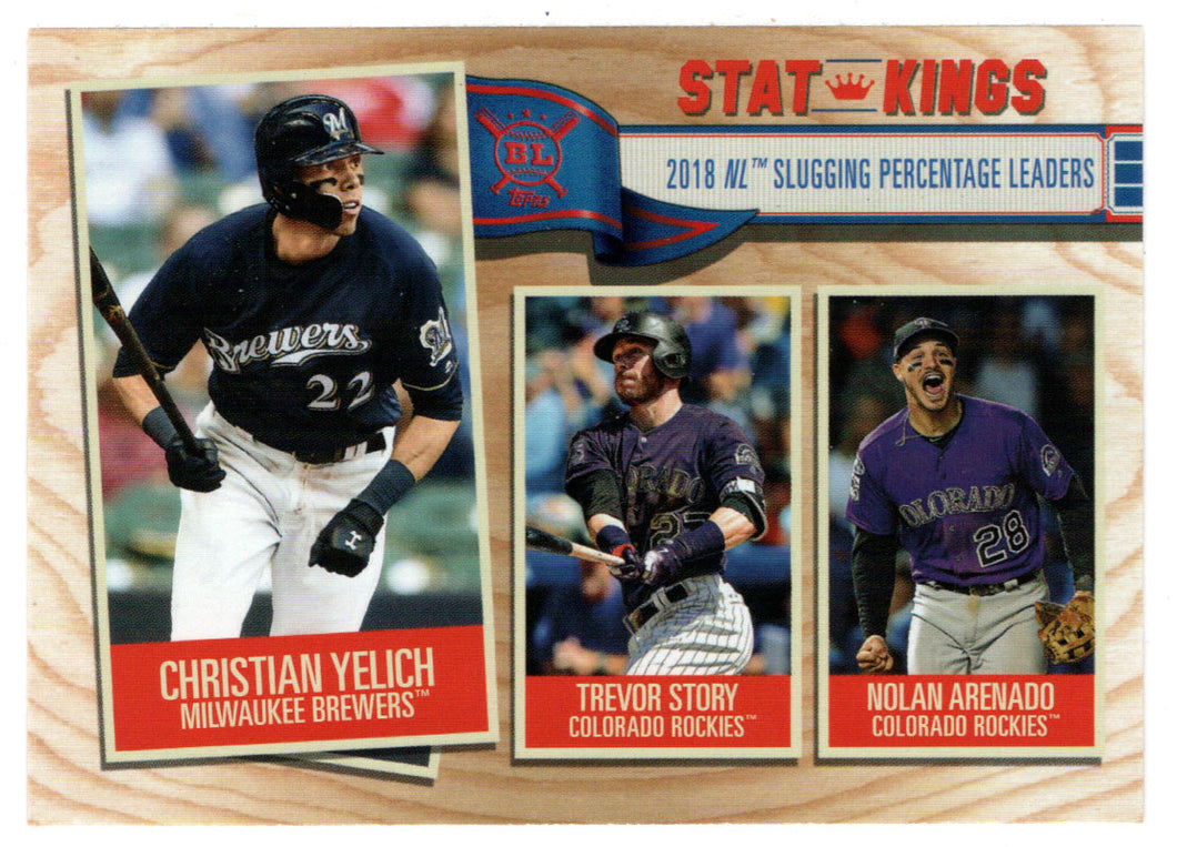 Nolan Arenado - Trevor Story - Christian Yelich - Stat-Kings (MLB Baseball Card) 2019 Topps Big League # 360 Mint