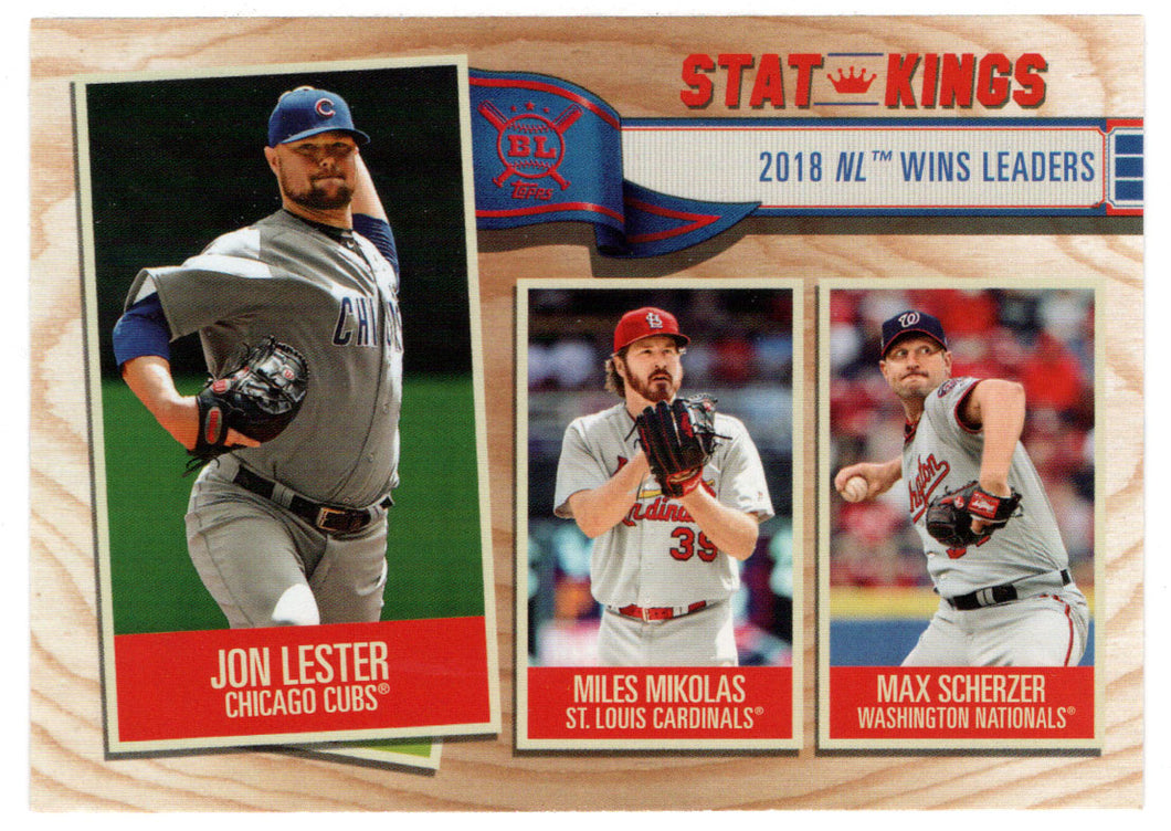 Jon Lester - Max Scherzer - Miles Mikolas - Stat-Kings (MLB Baseball Card) 2019 Topps Big League # 364 Mint