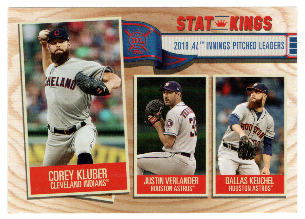 Justin Verlander - Dallas Keuchel - Corey Kluber - Stat-Kings (MLB Baseball Card) 2019 Topps Big League # 371 Mint