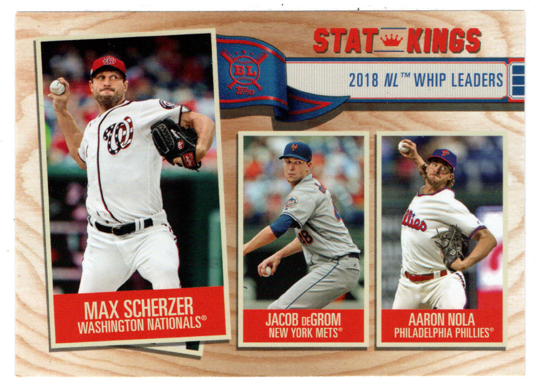 Aaron Nola - Max Scherzer - Jacob deGrom - Stat-Kings (MLB Baseball Card) 2019 Topps Big League # 372 Mint